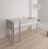 Sol half-height children's bed with ballboard - height children's bed with ballboard - 90*200cm - Silver - 23