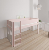 Sol half-height children's bed with ballboard - height children's bed with ballboard - 90*200cm - Light rose - 24