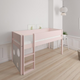 Sol half-height children's bed with ballboard - height children's bed with ballboard - 90*200cm - Light rose - 24