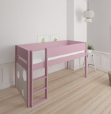 Sol half-height children's bed with ballboard - height children's bed with ballboard - 90*160cm - Dusty rose - 25