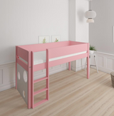 Sol half-height children's bed with ballboard - height children's bed with ballboard - 90*200cm - Rose - 30
