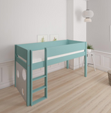 Sol half-height children's bed with ballboard - height children's bed with ballboard - 90*160cm - Mint blue - 42