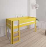 Sol half-height children's bed with ballboard - height children's bed with ballboard - 90*160cm - Curry yellow - 43