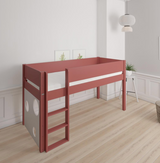 Sol half-height children's bed with ballboard - height children's bed with ballboard - 90*160cm - Rusty red - 35