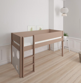 Sol half-height children's bed with ballboard - height children's bed with ballboard - 90*200cm - Cafélatte - 55