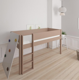 Borr half-height children's bed with climbing wall - height bed with climbing wall - 90*200cm - Cafélatte - 55