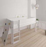 Borr half-height children's bed with climbing wall - height bed with climbing wall - 90*160cm - White - 1