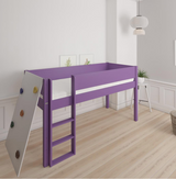 Borr half-height children's bed with climbing wall - height bed with climbing wall - 90*160cm - Purple - 31