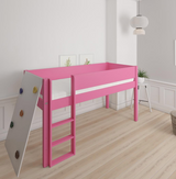 Borr half-height children's bed with climbing wall - height bed with climping wall - 90*200cm - Pink - 32