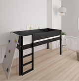 Borr half-height children's bed with climbing wall - height bed with climbing wall - 90*200cm - Black - 39