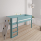 Borr half-height children's bed with climbing wall - height bed with climbing wall - 90*200cm - Petroleum - 40
