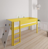 Borr half-height children's bed with climbing wall - height bed with climbing wall - 90*160cm - Curry yellow - 43
