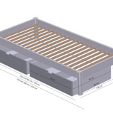Wool children's bed with drawers